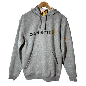 Carhartt Hoodie Mens Small Gray Loose Fit Midweight Sweatshirt Hooded Pullover